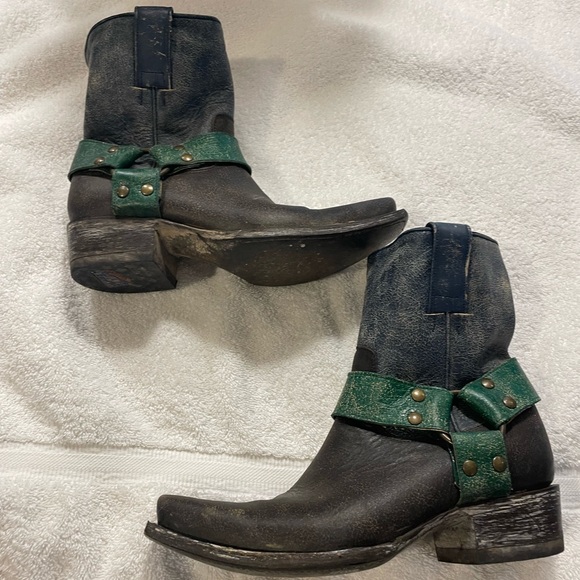 Old Gringo Yipee Ki Yay Leather Square Toe Harness Biker Cowgirl Boots - 6B - Picture 6 of 9